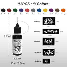 PFARRER twelve-color bottles displayed for variety and vividness