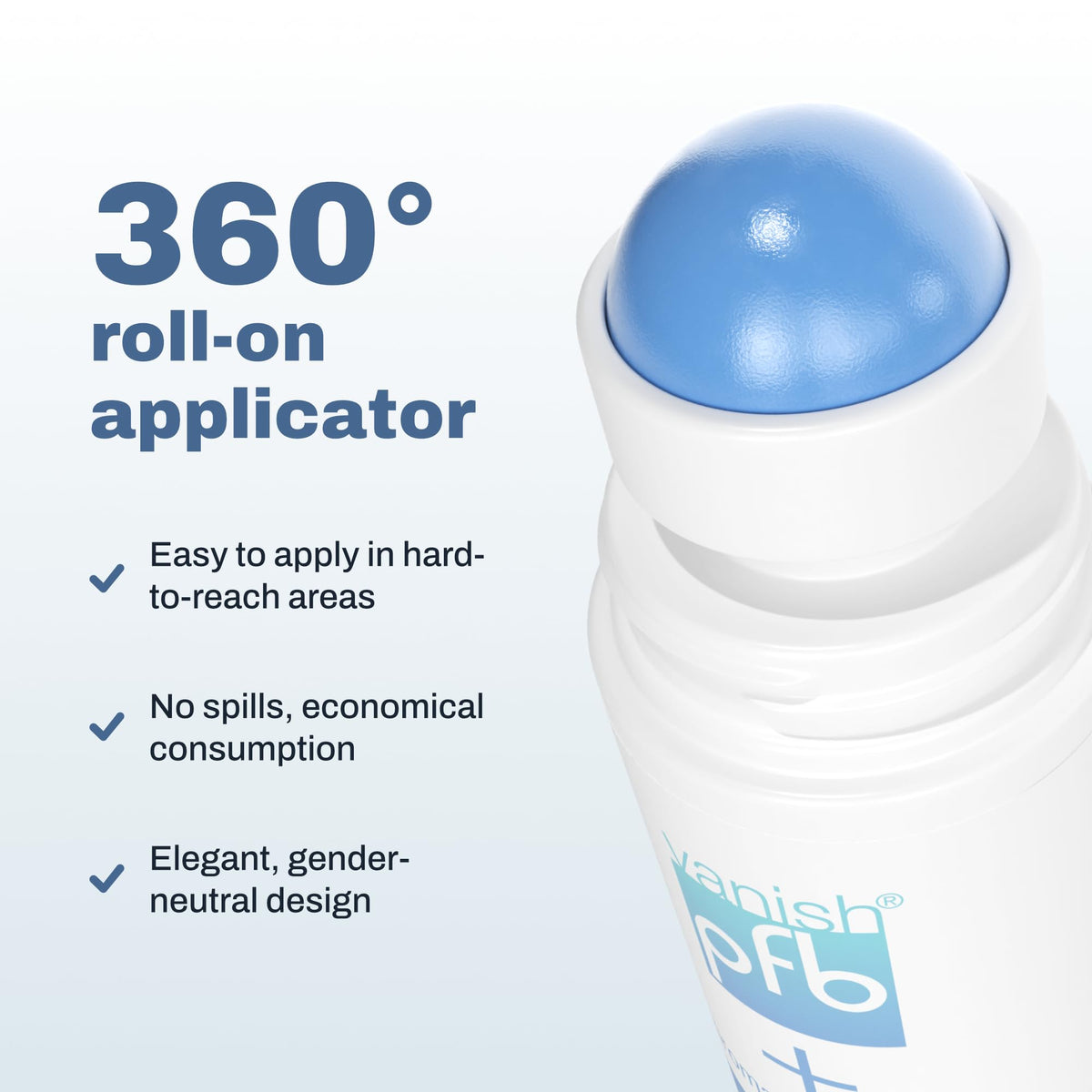 PFB Vanish pump dispenser closeup highlighting ease of application and control