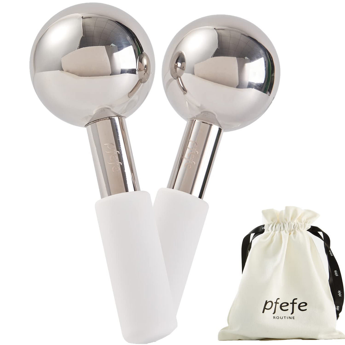 pfefe front packaging showing two ice globes and pouch for quick identification and convenience
