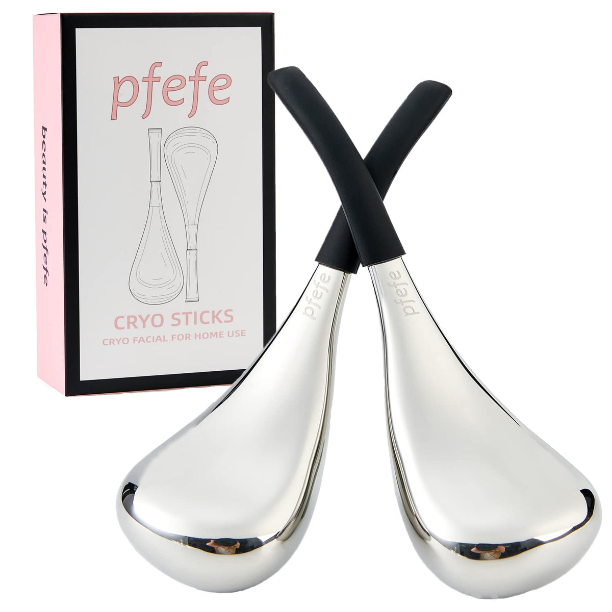 pfefe front packaging showing two cryo sticks and storage case for travel convenience