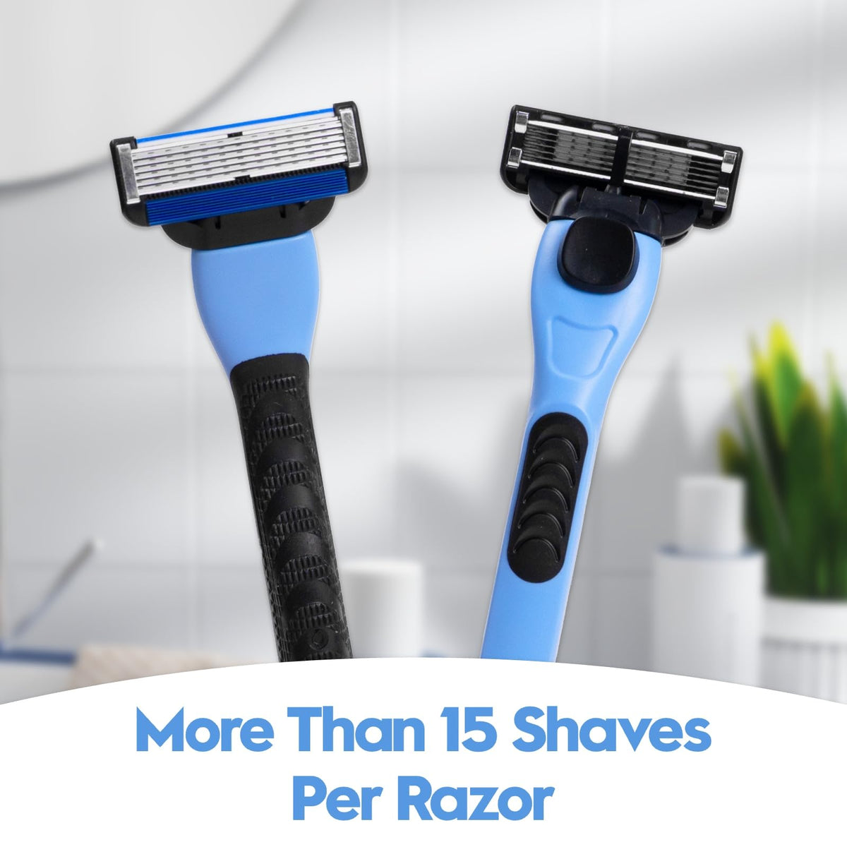 Phafaloop razor and kit staged in bathroom lifestyle for daily grooming appeal