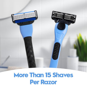 Phafaloop razor and kit staged in bathroom lifestyle for daily grooming appeal