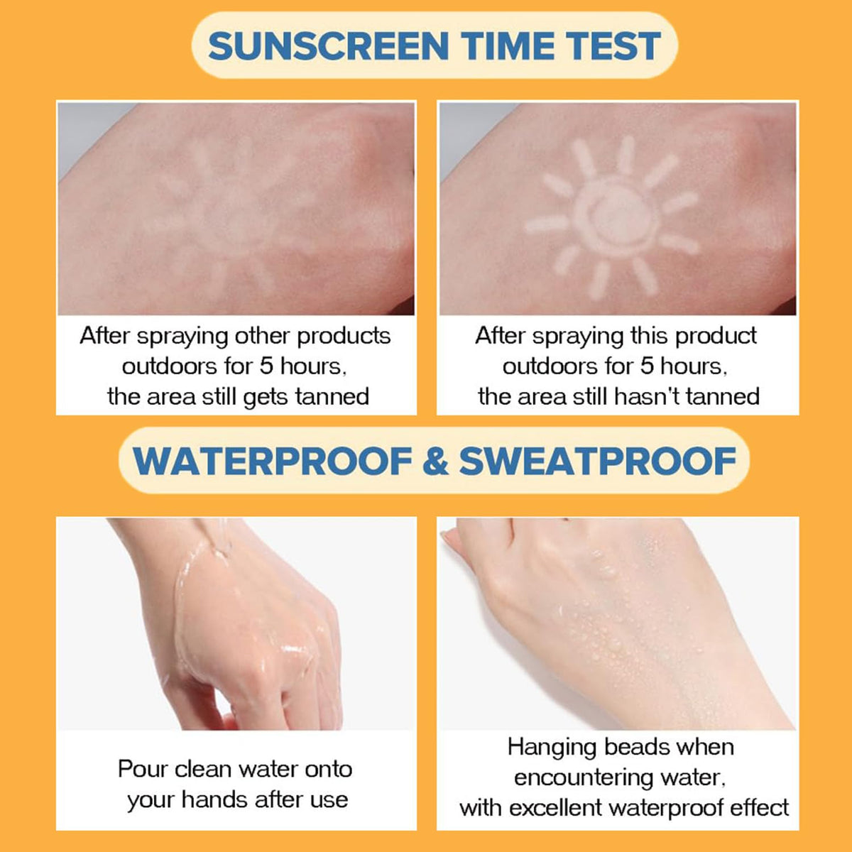 Phanund sunscreen used at beach depicting water-resistant convenience