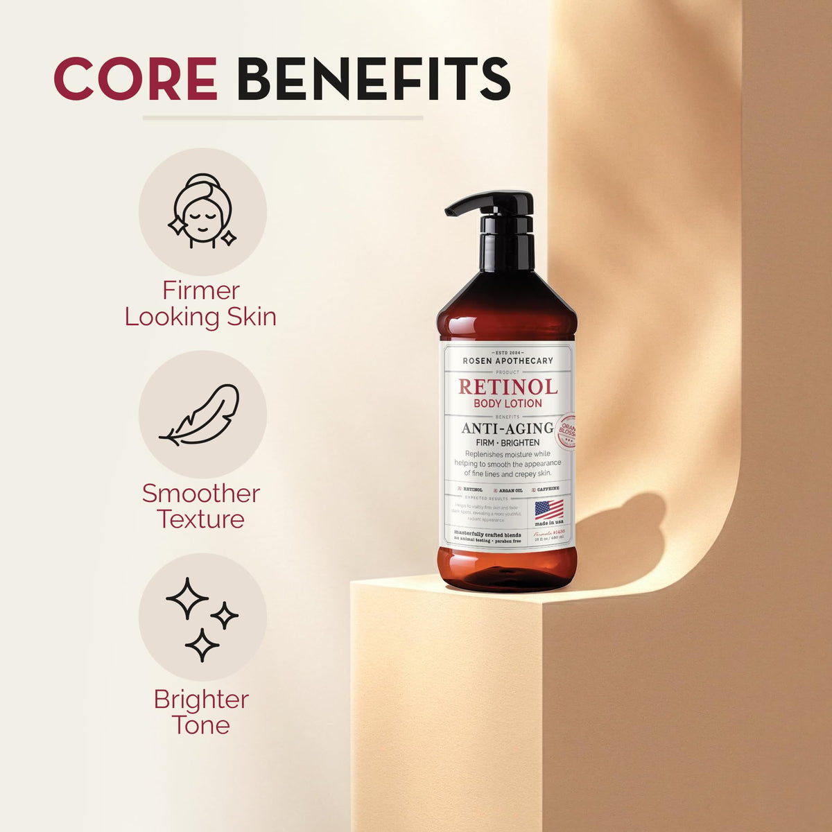PHARM TO TABLE Rosen creamy lotion texture close-up for rich hydration
