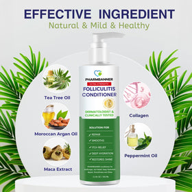 PHARMBANNER argan oil drop on hair demonstrating deep hydration effect