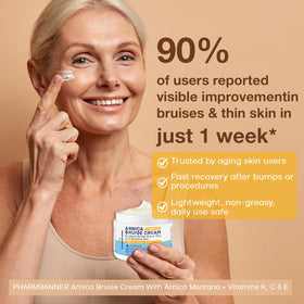 PHARMBANNER cream in hand being applied to skin demonstrating gentle massage and targeted relief