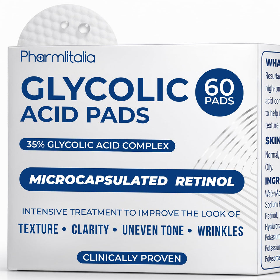 Pharmlitalia front label showing product name and strength, clear product identification and benefit