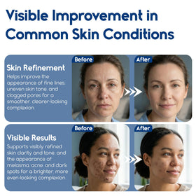 Pharmlitalia pad being applied to face demonstrating gentle application and exfoliation benefit