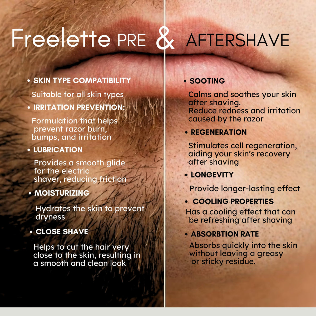 Pherolink Freelette applied to hand highlighting smooth glide benefit for razors