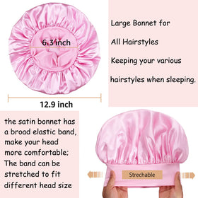 PHILIGHTS bonnet worn by model with curly hair protects curls overnight
