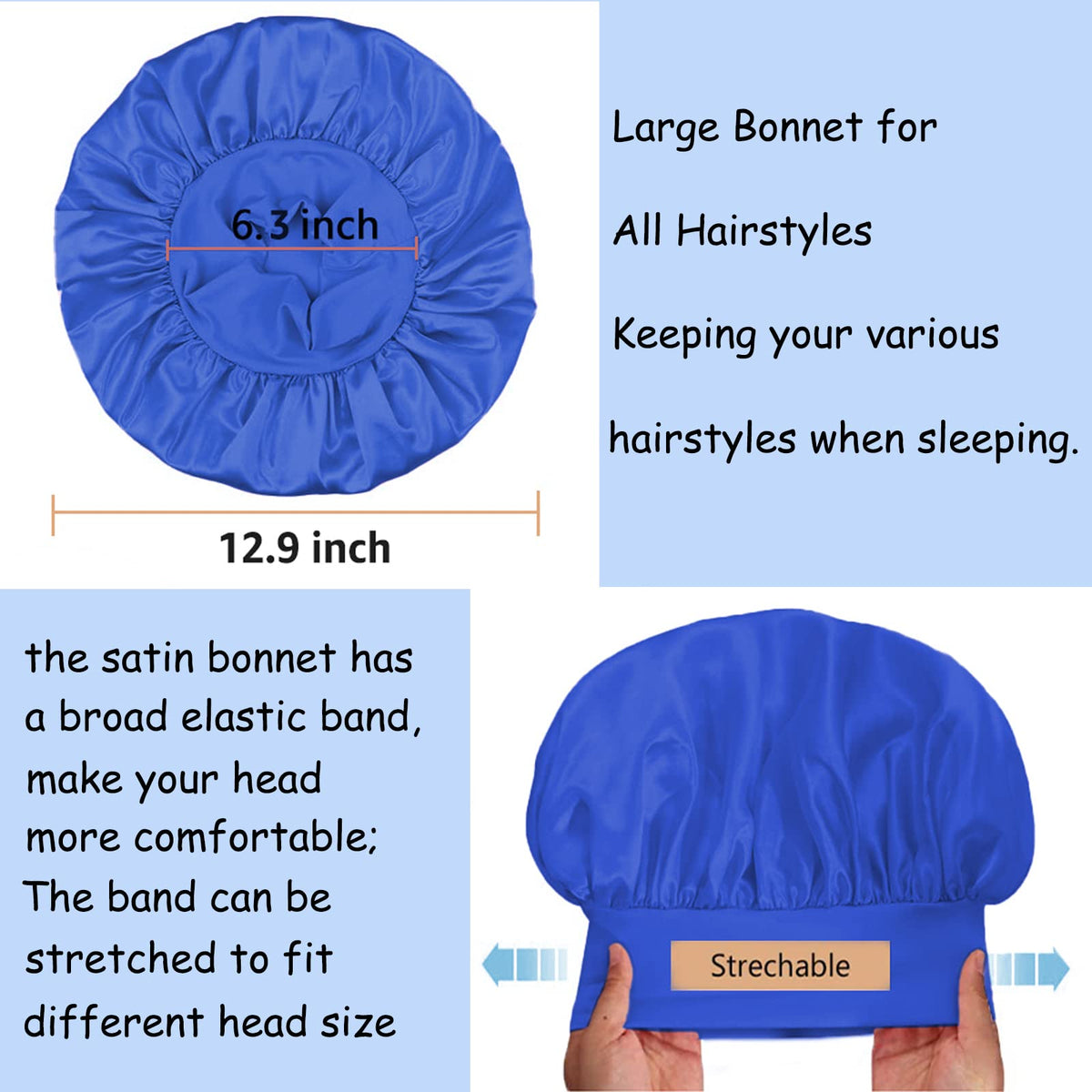 PHILIGHTS bonnet in use on curly hair, preserves curls and reduces frizz
