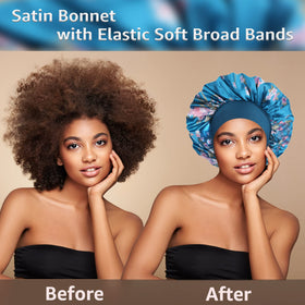 PHILIGHTS woman wearing bonnet in bed showing overnight protection benefit