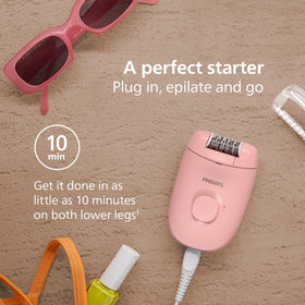 PHILIPS BRE227 placed on bathroom counter in lifestyle setting demonstrating at-home use