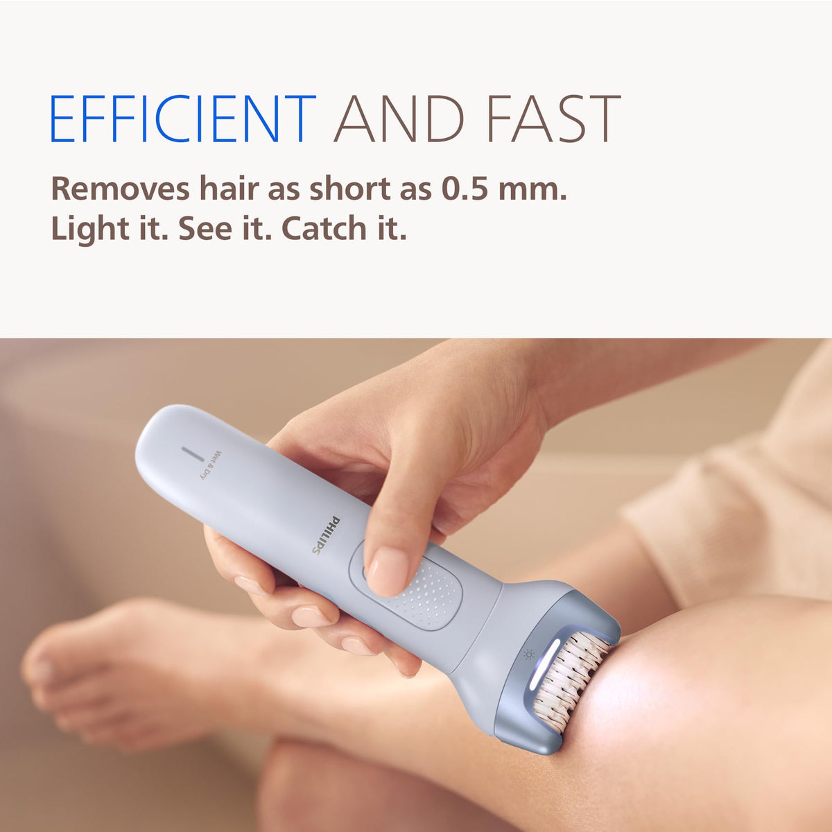 PHILIPS epilator LED ring lit 360° for better visibility and fewer missed hairs