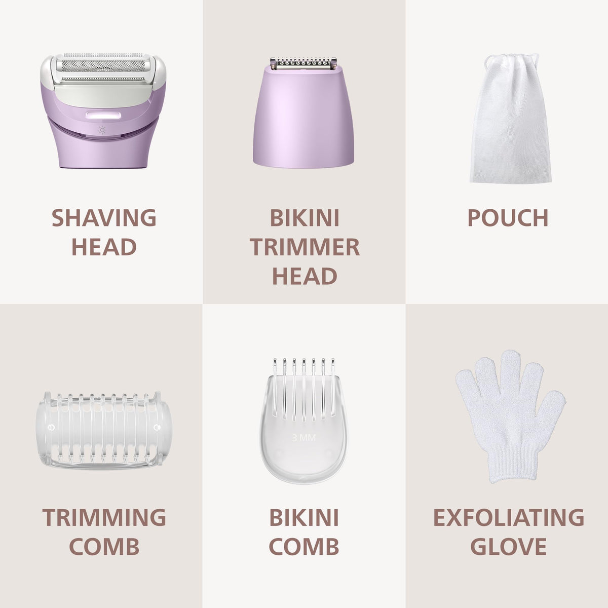 Philips exfoliation glove with combs showing pre‑shave prep to prevent ingrown hairs