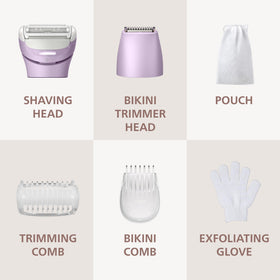 Philips exfoliation glove with combs showing pre‑shave prep to prevent ingrown hairs