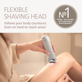 Philips close-up of flexible shaving head improving contour following