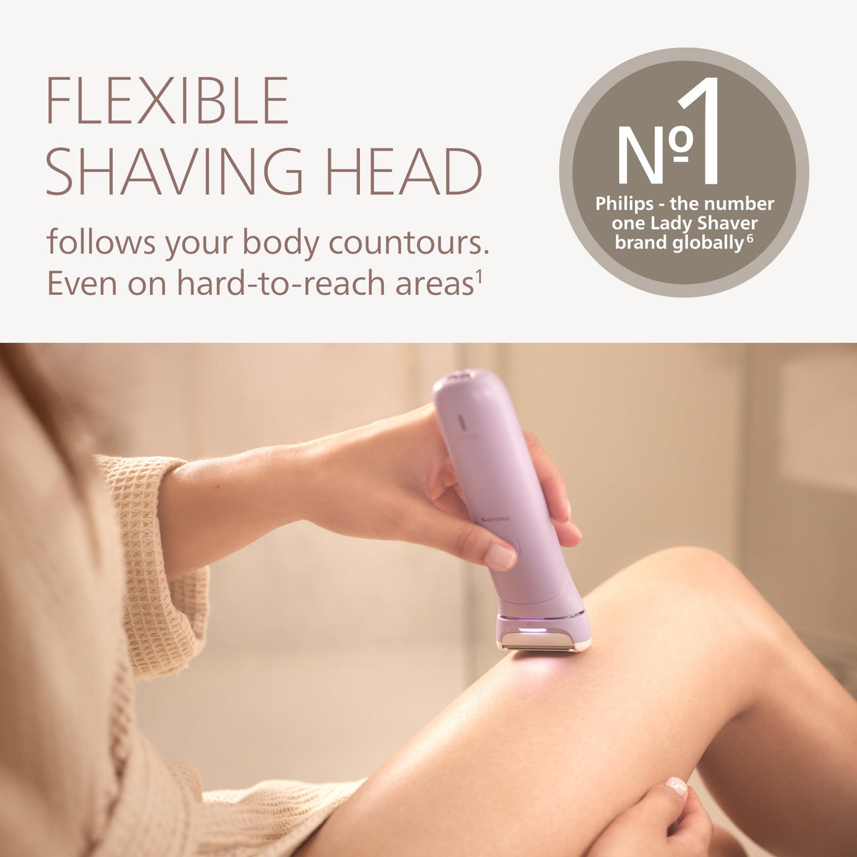 Philips flexible head closeup demonstrating contour follow for smoother shaving