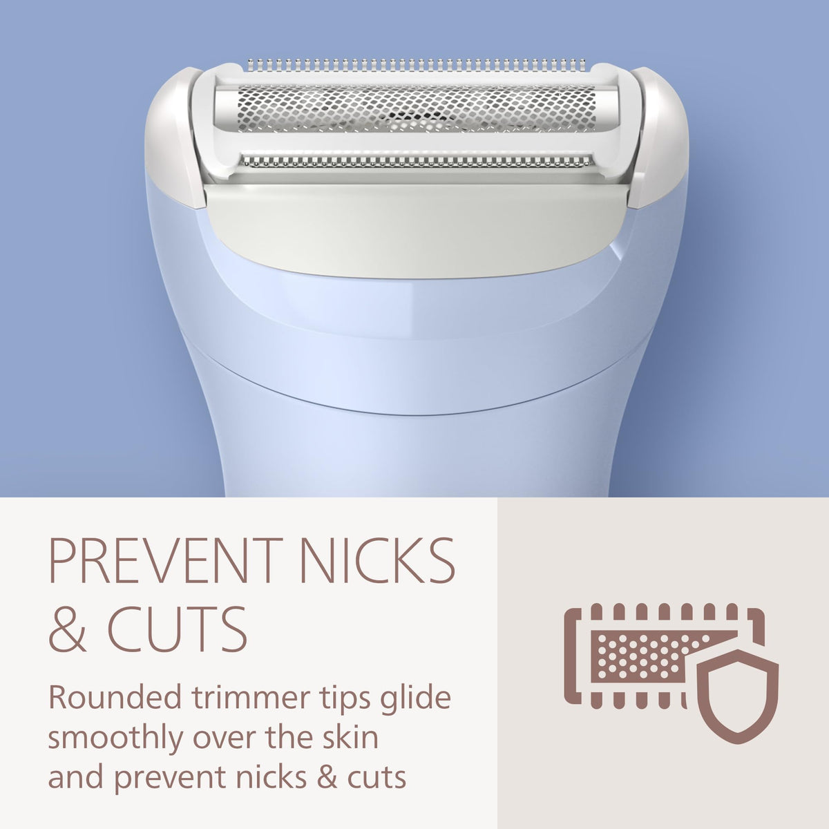 PHILIPS shaver in shower lifestyle scene showing wet use convenience and comfort