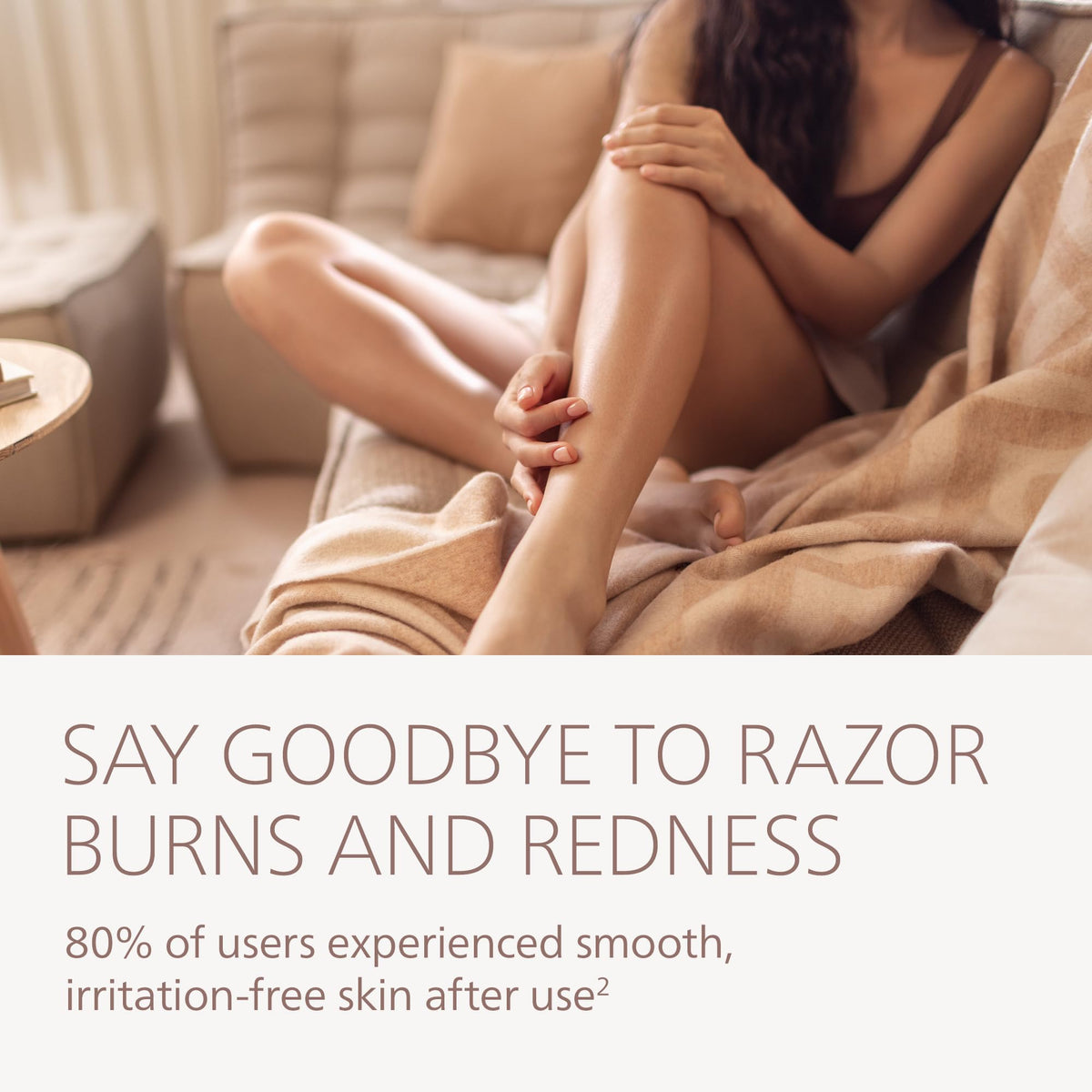 Philips LED light detail highlighting hidden hairs for more precise hair removal