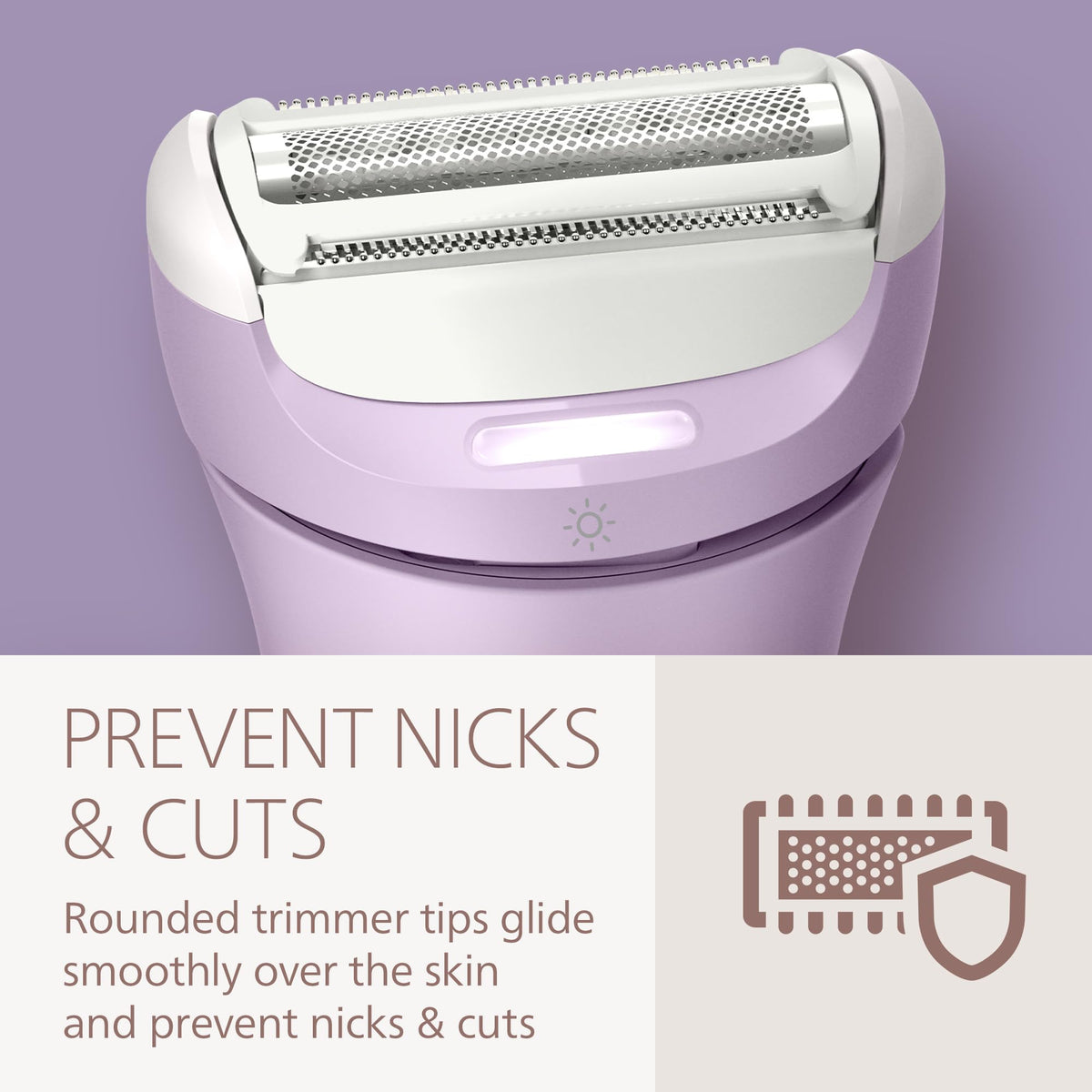 Philips matt handle closeup showing non‑slip texture for secure hold