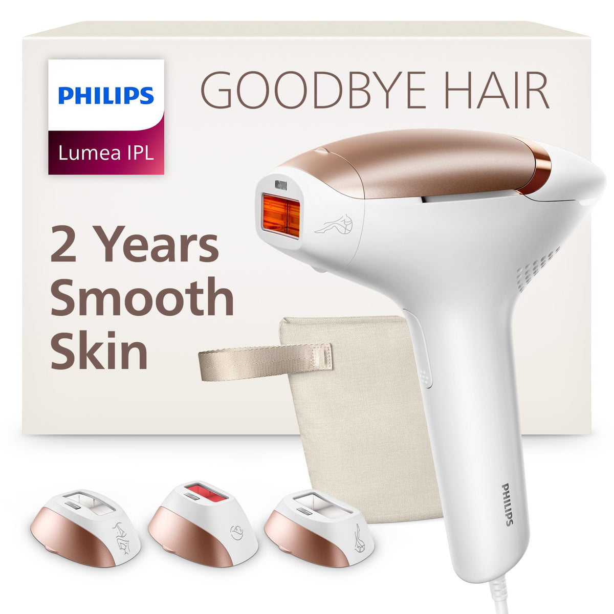 Philips Lumea front view showing design and control panel, easy home use