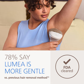 Philips Lumea used on bikini area, gentle targeted pulses for sensitive skin