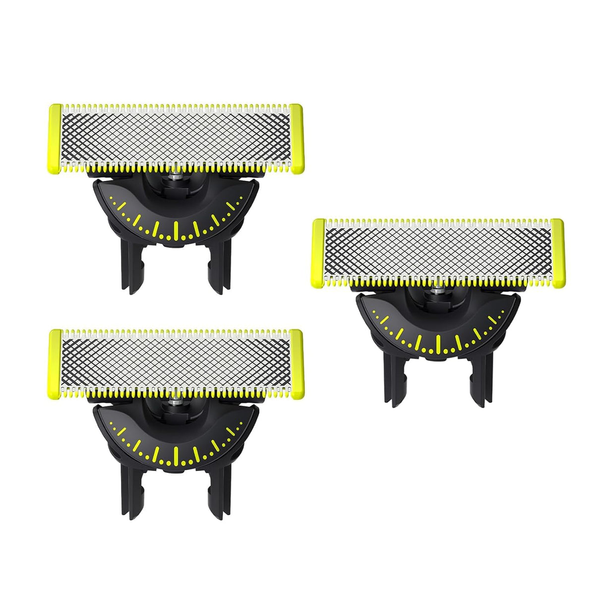 PHILIPS front packaging showing three OneBlade replacement blades and benefits