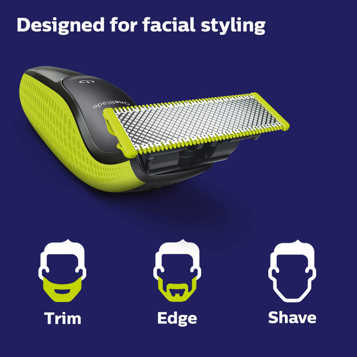PHILIPS OneBlade QP2520 handle texture detail offering secure grip during use