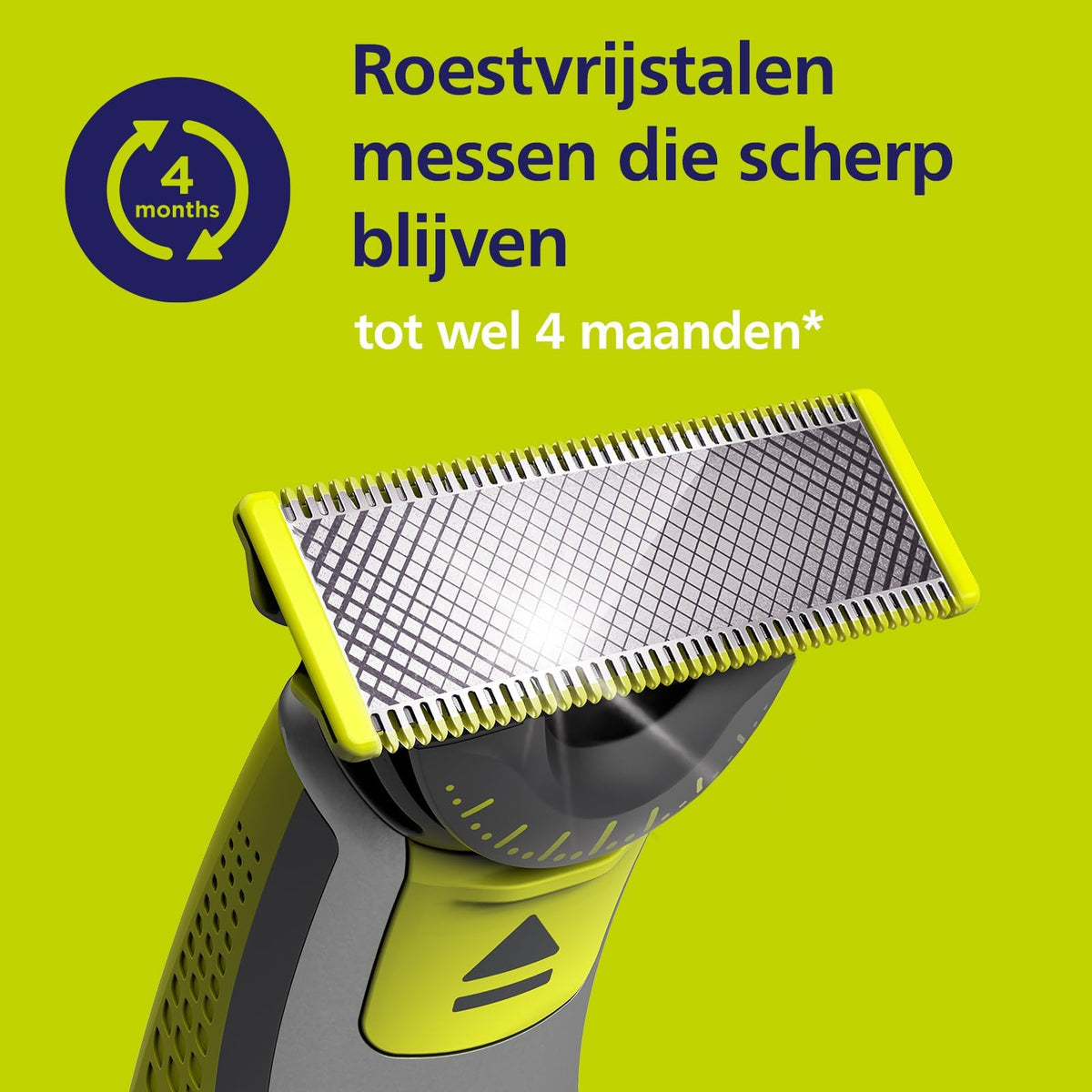 PHILIPS blade beside a standard razor showing compact size and convenience