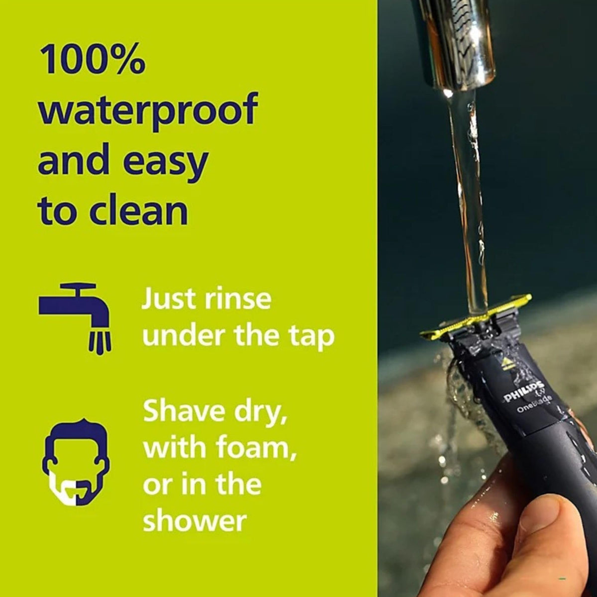 PHILIPS OneBlade with 1mm and 3mm stubble combs for consistent beard lengths