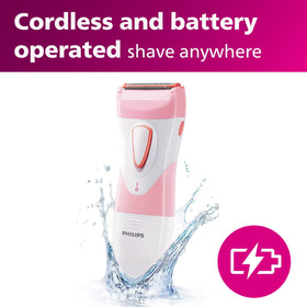Philips SatinShave with included batteries, travel cap and cleaning brush for immediate use