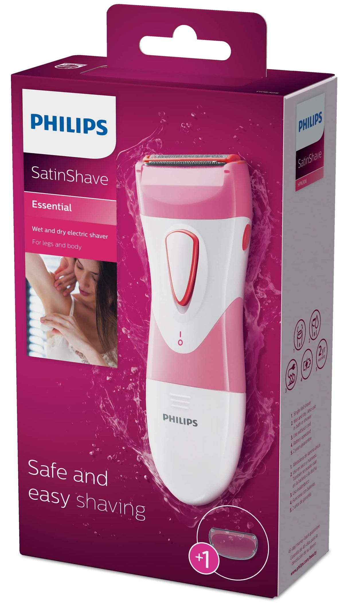 Philips SatinShave with travel cap protecting foil during storage and transport