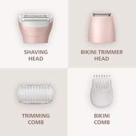 Philips bikini trimming comb in use for controlled shaping accuracy