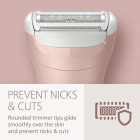 Philips shaver used in shower demonstrating wet and dry versatility