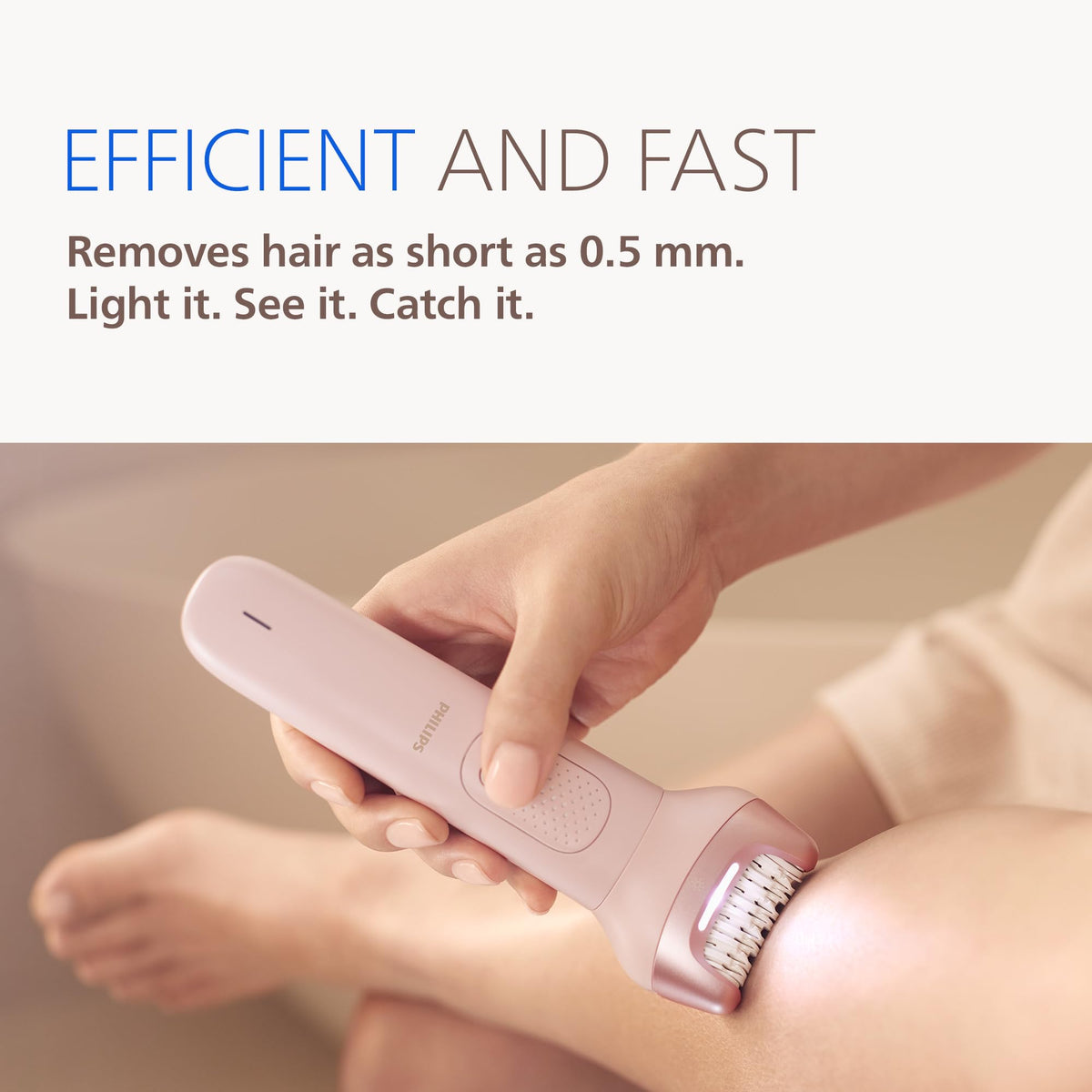 Philips Series 9000 bikini trimmer detail for precise shaping and reduced nicks