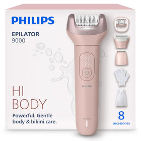 Philips Series 9000 front view showing ergonomic handle and matte finish for secure grip
