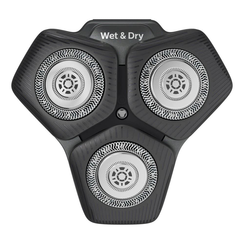 PHILIPS close-up of precision steel blades showing cutting edges for smoother shaves