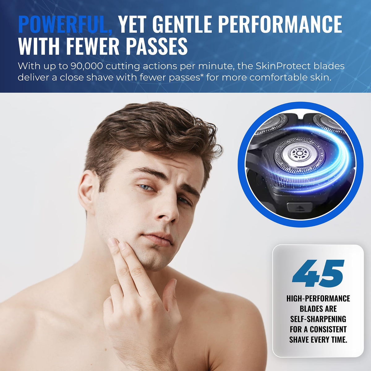 PHILIPS shaver used in shower demonstrating wet shave refreshment benefit