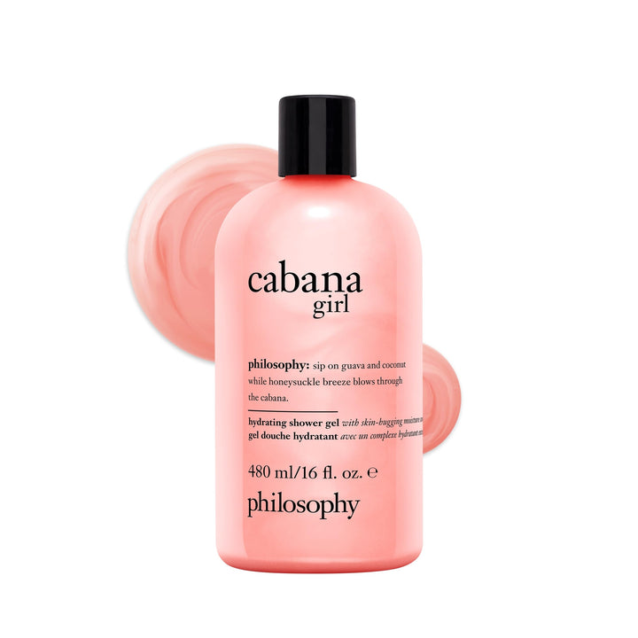 philosophy Cabana Girl front bottle view showing packaging and hydrating benefit