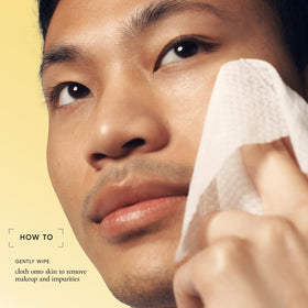 philosophy wipe in hand removing makeup fast and leaving skin comfortable