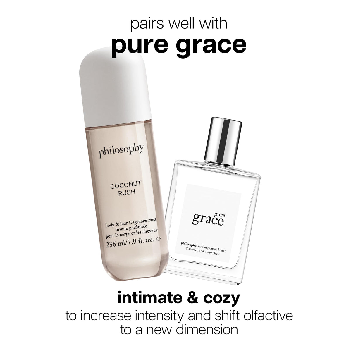 philosophy label close-up displaying scent notes and readable product branding