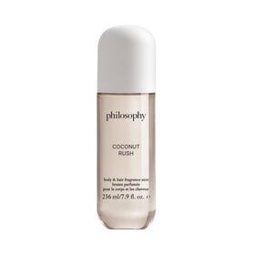 philosophy front bottle shot showing citrus-coconut mist and easy-grip design
