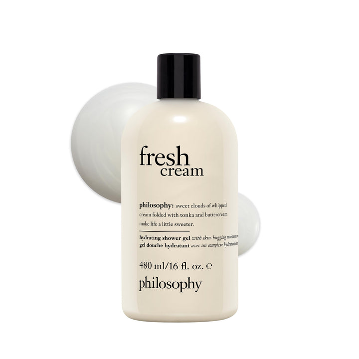 philosophy front bottle showing label and 16 fl oz size, suggests soft hydration