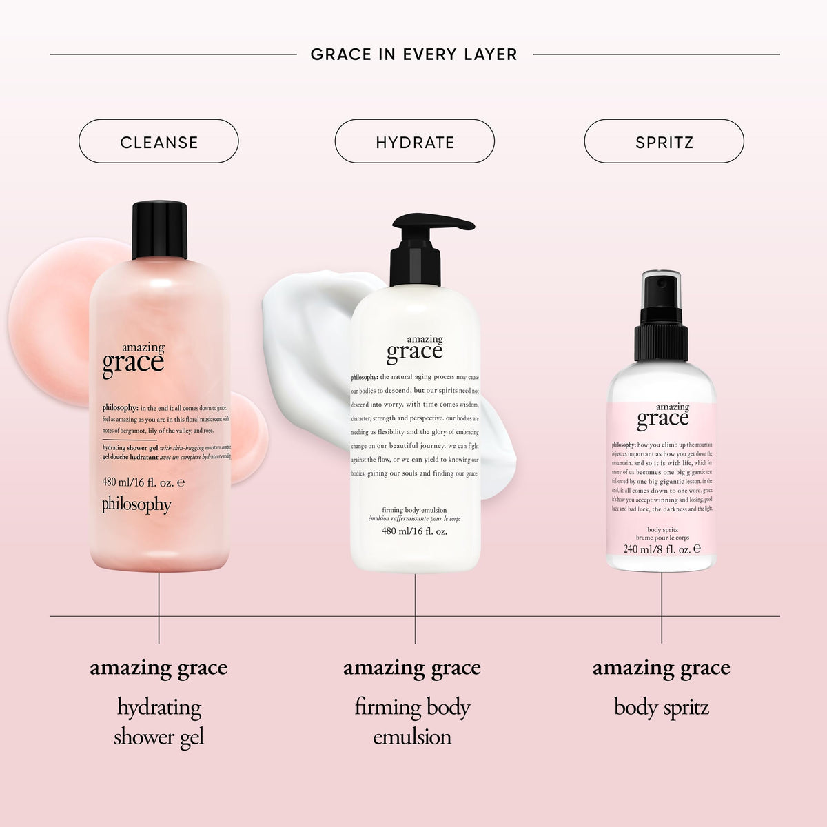 philosophy mist on forearm, hydrating finish and subtle scent boost