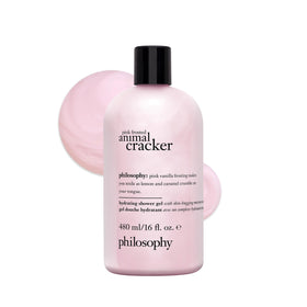 philosophy bottle front view showing label and frosted-pink design for joyful gifting