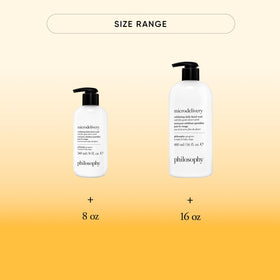 philosophy wash dispensed in hand showing creamy lather for effective cleansing