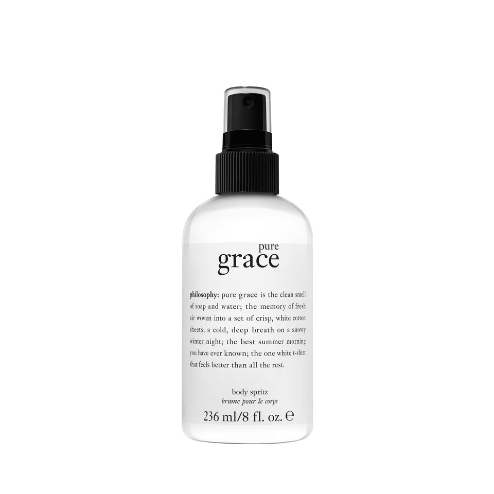 philosophy pure grace front bottle showing label and generous 8 fl oz size benefit