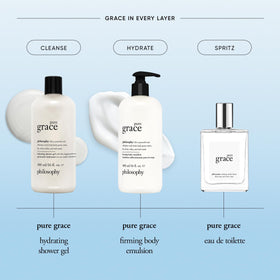philosophy pure grace lifestyle bathroom display suggesting daily self-care and hydration