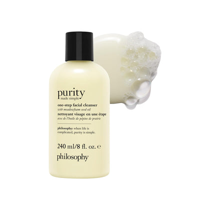 philosophy bottle front view showing product and immediate hydrating benefit